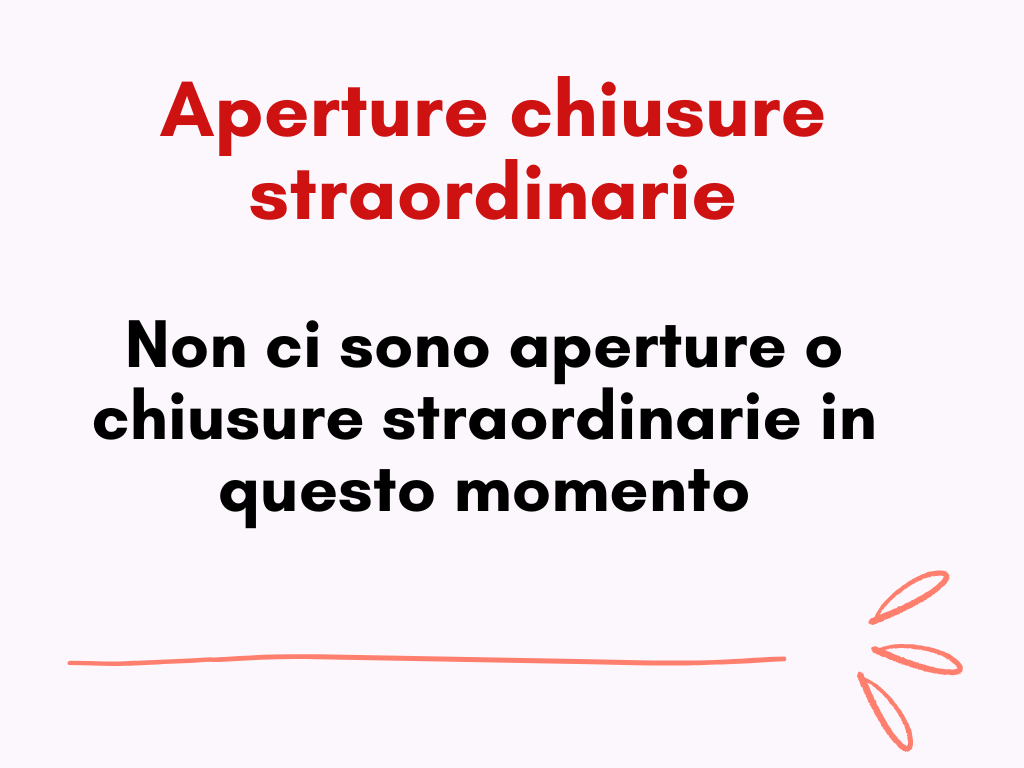 Aperture o Chiusure Straordinarie Negozio Castiglioni